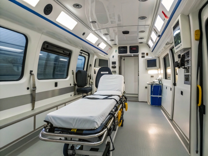 Ambulance sanitaire équipée pour le transport médical à Lomme
